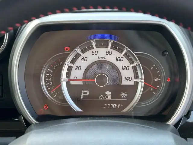 スズキ スペーシア カスタム HYBRID XS 熊本県 2019(令1)年 2.8万km フェニックスレッドパール/ブルーイッシュブラックパール 社外SDナビ/・AM/FM/CD/DVD/SD/フルセグTV/・全方位カメラ/スズキセーフティーサポート/・衝突被害軽減システム/・車線逸脱警報/・パーキングセンサー/横滑り防止装置/ステアリングリモコン/両側パワースライドドア/D席シートヒーター/ハーフレザーシート/LEDヘッドライト/オートライト/フォグランプ/アイドリングストップ/純正フロアマット/純正アルミホイール/純正ドアバイザー/プッシュスタート/スマートキー