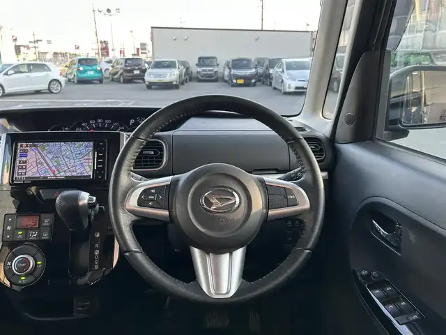 ダイハツ タント カスタム RS SA Ⅲ 愛知県 2017(平29)年 2.9万km ブラックマイカメタリック ワンオーナー/社外メモリナビ/ワンセグテレビ/バックカメラ/Bluetooth/アイドリングストップ/ウィンカーミラー/ドアバイザー/プッシュスタート/両側パワースライドドア/ETC/レザーステアリング/シートヒーター