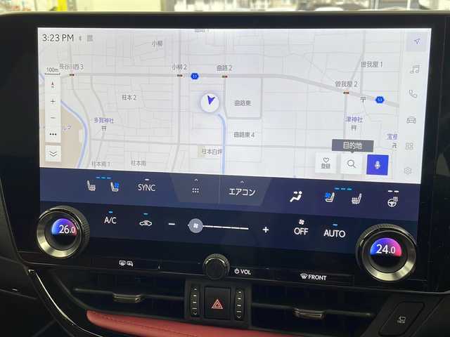 レクサス ＮＸ 350h Fスポーツ 岐阜県 2022(令4)年 3.3万km ホワイトノーヴァガラスフレーク 14インチ純正ディスプレイオーディオプラス/フルセグTV / Bluetooth / USB / Miracast / AM・FMラジオ/カラーヘッドアップディスプレイ/アラウンドビューモニター/ビルトインETC/前後ドライブレコーダー/Lexus Safety System + /プリクラッシュセーフティ（衝突回避支援）/レーントレーシングアシスト（車線維持支援）/ロードサインアシスト（標識読み取り表示）/ドライバー異常時対応システム/プロアクティブドライビングアシスト（予防運転支援）/レーダークルーズコントロール（追従機能付き）/アダプティブハイビームシステム／オートマチックハイビーム/発進遅れ告知機能/ブラインドスポットモニター/パーキングサポートブレーキ/クリアランスソナー/赤黒レザーシート/運転席＋助手席パワーシート/運転席ポジションメモリー機能付き/全席シートヒーター/運転席＋助手席エアシート/本革巻きステアリング/ステアリングヒーター/パドルシフト/純正20インチアルミホイール/ハンズフリーパワーバックドア/スマートキー/電動パーキングブレーキ＋オートホールド機能/純正ドアバイザー・フロアマット付き/スペアキー・カードキーあり