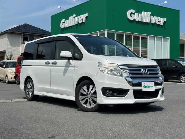 ホンダ ステップワゴン スパーダ Z 静岡県 2014(平26)年 11.3万km ホワイトオーキッドパール 純正ナビ/両側パワスラ/バックカメラ/クルーズコントロール/純正アルミホイール/ビルトインＥＴＣ/パワーステアリング/パワーウィンドウ/ＭＴモード付きＡＴ/アイドリングストッップ/Ｂｌｕｅｔｏｏｔｈ接続/ＡＢＳ/ウォークスルー/チップアップシート/横滑り防止装置/オートライト