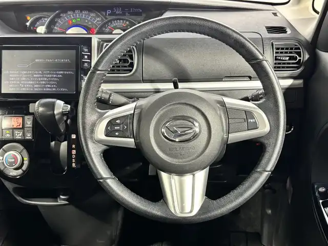 ダイハツ タント カスタム RS トップED SA Ⅲ 大阪府 2017(平29)年 3.8万km パールホワイトⅢ 純正８ｉｎｃナビ（フルセグ／ＤＶＤ再生／Ｂｌｕｅｔｏｏｔｈ）　バックカメラ　ＥＴＣ　両側パワースライドドア　ハーフレザー　シートヒーター　衝突軽減　アイドリングストップ　オートハイビーム　スマートキー