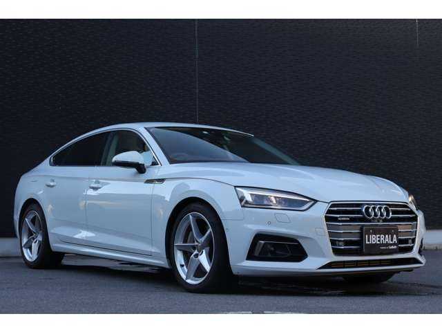 アウディ Ａ５ SB2．0TFSI Q スポーツ 大分県 2018(平30)年 6.7万km 白 当店買取車/スペアキー1本/アダクティブクルーズコントロール/純正ナビ/Bluetooth/360°/フルレザーシート（黒）/パワーシート（D席/N席）/シートヒーター（D席/N席）/純正ドライブレコーダー（前方）/AUX/ETC/純正フロアマット/純正18インチアルミホイール
