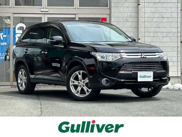 三菱 アウトランダー 24G ナビパッケージ 岩手県 2014(平26)年 6.3万km アメジストブラック 純正ナビ　/バックカメラ　/フルセグＴＶ　/電動リアゲート　/ビルトインＥＴＣ　/レーダークルーズコントロール/革調シートカバー　/革ステアリング /ナビステアリングスイッチ/パドルシフト　/ＥＣＯモード　/オートライト　/フォグランプ　/スマートキー/プッシュスタート/ドアバイザー/フロアマット/保証書　取説　ナビ取説