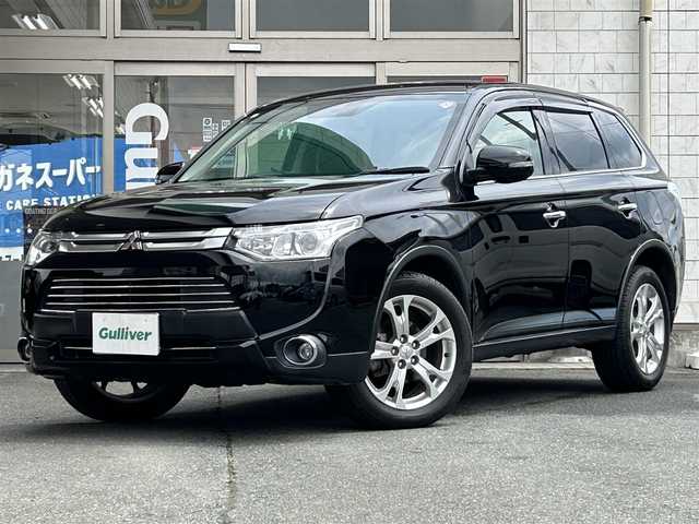 三菱 アウトランダー 24G ナビパッケージ 岩手県 2014(平26)年 6.3万km アメジストブラック 純正ナビ　/バックカメラ　/フルセグＴＶ　/電動リアゲート　/ビルトインＥＴＣ　/レーダークルーズコントロール/革調シートカバー　/革ステアリング /ナビステアリングスイッチ/パドルシフト　/ＥＣＯモード　/オートライト　/フォグランプ　/スマートキー/プッシュスタート/ドアバイザー/フロアマット/保証書　取説　ナビ取説