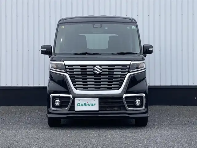 スズキ スペーシア カスタム HYBRID XS 千葉県 2020(令2)年 7万km ブルーイッシュブラックパール3 純正8インチナビ/(フルセグTV/BT/CD/DVD/FM/AM)/リアサーキュレーター/衝突被害軽減システム/車線逸脱警報/ハーフレザーシート/両側パワースライドドア/横滑り防止装置/ビルトインETC/アイドリングストップ/LEDヘッドライト/フォグランプ/オートライト/ウィンカーミラー/電動格納ミラー/純正14インチAW/シートヒーター/シートリフター/プッシュスタート/スマートキー/フロアマット/ドアバイザー/スペアキー/取扱説明書/保証書