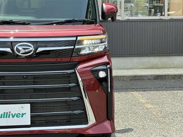 ダイハツ タント カスタム RS 京都府 2022(令4)年 1.4万km ファイアークォーツレッドM 登録時走行距離13571Km/ターボ/スマートアシスト/・衝突回避支援ブレーキ/・衝突警報機能/・ブレーキ制御付誤発進抑制機能/・車線逸脱警報機能/・車線逸脱抑制制御機能/・路側逸脱警報機能/・ふらつき機能/・先行車発進お知らせ機能/・標識認識機能/・アダプティブドライビングビーム/・コーナーセンサー/パノラマモニター/両側パワースライドドア/社外8型メモリーナビ/・フルセグTV/・CD/DVD再生/・BT接続/社外前後ドラレコ/ETC/電動パーキング/・オートブレーキホールド/ハーフレザーシート/・前席シートヒーター/・後席用シートバックテーブル/レザーステアリング/・ステアリモコン/後席ロールアップサンシェード/ISOFIX/アイドリングストップ/プッシュスタート/スマートキー×2個/純正15インチアルミホイール/LEDヘッドライト/LEDフォグランプ/純正ドアバイザー/社外フロアマット/車両保証書/車両取説/ナビ取説