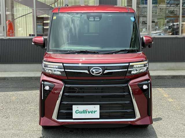 ダイハツ タント カスタム RS 京都府 2022(令4)年 1.4万km ファイアークォーツレッドM 登録時走行距離13571Km/ターボ/スマートアシスト/・衝突回避支援ブレーキ/・衝突警報機能/・ブレーキ制御付誤発進抑制機能/・車線逸脱警報機能/・車線逸脱抑制制御機能/・路側逸脱警報機能/・ふらつき機能/・先行車発進お知らせ機能/・標識認識機能/・アダプティブドライビングビーム/・コーナーセンサー/パノラマモニター/両側パワースライドドア/社外8型メモリーナビ/・フルセグTV/・CD/DVD再生/・BT接続/社外前後ドラレコ/ETC/電動パーキング/・オートブレーキホールド/ハーフレザーシート/・前席シートヒーター/・後席用シートバックテーブル/レザーステアリング/・ステアリモコン/後席ロールアップサンシェード/ISOFIX/アイドリングストップ/プッシュスタート/スマートキー×2個/純正15インチアルミホイール/LEDヘッドライト/LEDフォグランプ/純正ドアバイザー/社外フロアマット/車両保証書/車両取説/ナビ取説