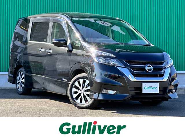 日産 セレナ ハイウェイスター Vセレクション 宮城県 2017(平29)年 6.6万km ダイヤモンドブラック ワンオーナー/エマージェンシーブレーキ/車線逸脱警報/純正SDナビ/【CD・DVD・SD・BT・フルセグTV】/バックカメラ/ETC/両側パワースライドドア/純正16インチAW/社外GPSレーダー/クルーズコントロール/横滑り防止装置/アイドリングストップ/リアサンシェード/ウィンカーミラー/オートライト/LEDヘッドライト/フォグライト/スマートキー