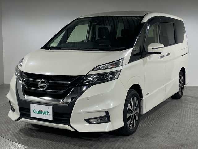 日産 セレナ ハイウェイスターVセレクションⅡ 神奈川県 2018(平30)年 6.7万km ブリリアントホワイトパール 純正9インチナビ/（CD/DVD/フルセグTV/Bluetooth）/全方位カメラ/純正フリップダウンモニター/前後コーナーセンサー/セーフティパックA/エマージェンシーブレーキ/クルーズコントロール/ETC/両側パワースライドドア/LEDヘッドライト/オートライト/スマートキー/プッシュスタート/ステアリングスイッチ/純正16インチAW/フロアマット