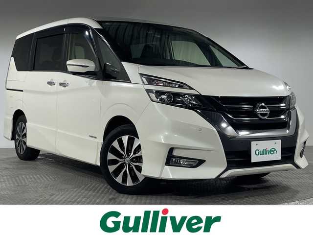 日産 セレナ ハイウェイスターVセレクションⅡ 神奈川県 2018(平30)年 6.7万km ブリリアントホワイトパール 純正9インチナビ/（CD/DVD/フルセグTV/Bluetooth）/全方位カメラ/純正フリップダウンモニター/前後コーナーセンサー/セーフティパックA/エマージェンシーブレーキ/クルーズコントロール/ETC/両側パワースライドドア/LEDヘッドライト/オートライト/スマートキー/プッシュスタート/ステアリングスイッチ/純正16インチAW/フロアマット