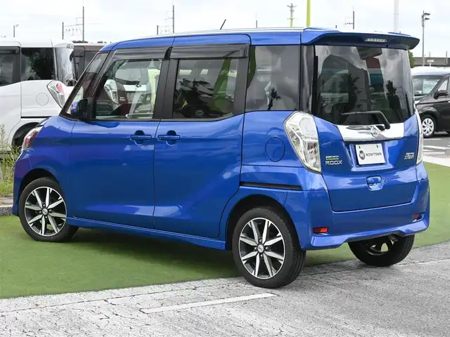 日産 デイズ ルークス ハイウェイスターX Gパッケージ 千葉県 2018(平30)年 3.5万km オーシャンブルーP エマージェンシーブレーキ/両側パワースライドドア/純正SDナビ/地デジTV/【DVD/CD再生機能　Bluetooth接続】/アラウンドビューモニター/ドライブレコーダー/革巻きステアリング/ステアリングスイッチ/LEDヘッドライト/フォグライト/ウインカーミラー/純正15インチアルミホイル/インテリジェントキー