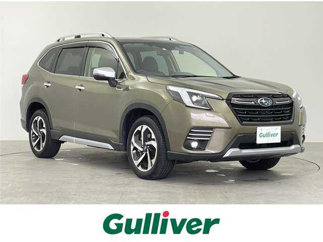 スバル フォレスター ハイブリッド アドバンス 千葉県 2022(令4)年 1.1万km ＤグリーンＭ 禁煙車/４WD/アイサイト/サンルーフ/パワーバックドア/・先行車発進システム/・クリアランスソナー/・ブラインドスポットモニター/・レーンキープアシスト/・レーダークルーズコントロール/社外8インチメモリナビ/・型番：MDV-S809L/・CD/DVD/Bluetooth/フルセグTV/・バックカメラ、フロントカメラ、サイドカメラ/・ETC/・デジタルインナーミラー/革巻きステアリング/・ステアリングスイッチ/・ステアリングヒーター/・パドルシフト/電子パーキング/・ブレーキホールド/レザーシート/・DNパワーシート/・D席メモリ付き/・全席シートヒーター/MT付きAT/社外フロアマット/純正ドアバイザー/純正18インチAW/電動格納ウインカーミラー/オートライト/・LEDヘッドライト/・LEDフォグランプ/・ヘッドライトイベライザー/・ヘッドライトウォッシャー/プッシュスタート/・スマートキー/・スペアキー