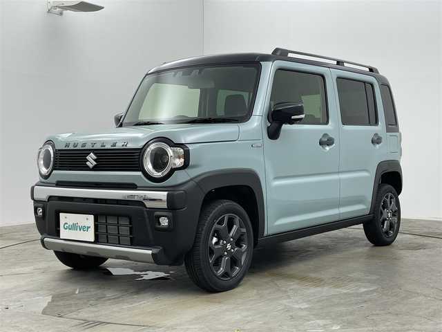 スズキ ハスラー タフワイルド 岡山県 2024(令6)年 0.1万km未満 オフブルーメタリック/ブラック 2トーン 純正９インチナビ/（CD/DVD/BT/USB/Carplay/フルセグ)/全周囲カメラ/追従型クルーズコントロール/シートヒーター（運転席/助手席）/ＬＥＤヘッドライト/オートハイビーム/プッシュスタート/ルーフレール/スマートキー×2/アイドリングストップ/コーナーセンサー（後）/レーンキープアシスト/踏み間違い防止/純正15インチAW/ISOFIX/ステアリングスイッチ/チルトステアリング/シートリフター/シートバックテーブル/ウインカーミラー