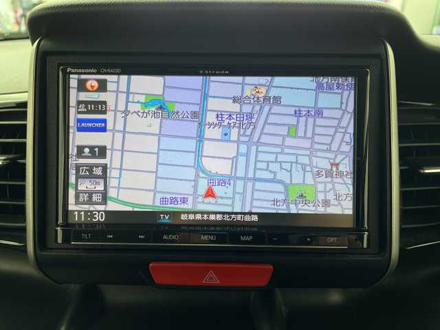 ホンダ Ｎ ＢＯＸ カスタム G ターボパッケージ 岐阜県 2013(平25)年 10.9万km プレミアムゴールドパープルパール 社外SDナビ/CD/DVD/Bluetooth/SD/フルセグTV/両側パワースライドドア/クルーズコントロール/パドルシフト/ステアリングリモコン/革巻きステアリング/電動格納ミラー/オートHIDヘッドライト/オートエアコン/スマートキー/スペアキー/プッシュスタート/純正フロアマット/純正15インチアルミホイール/無限ドアバイザー