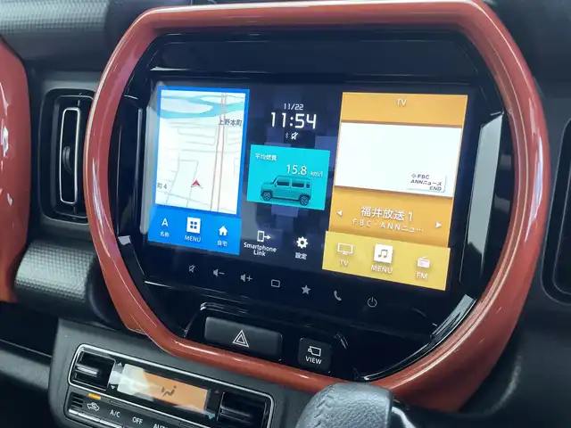 スズキ ハスラー HYBRID X ターボ 福井県 2021(令3)年 2.5万km アクティブイエロー/ホワイト2トーンルーフ 純正9インチナビ/【AM/FM/CD/Bluetooth/フルセグTV】/全方位カメラ/ETC/シートヒーター/衝突軽減ブレーキ/クルーズコントロール/車線逸脱警報機能/プッシュスタート/スマートキー/オートライト/LEDヘッドライド