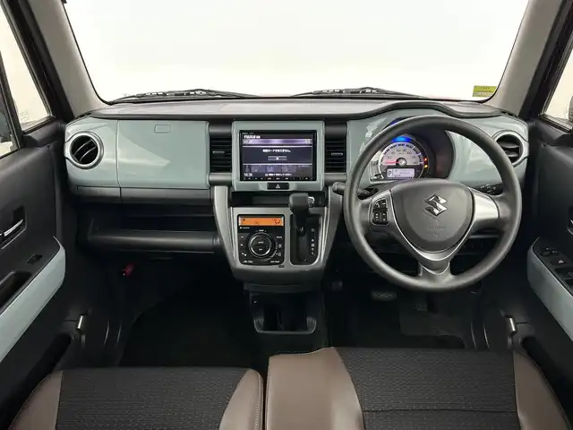 スズキ ハスラー タフワイルド 福岡県 2018(平30)年 2.2万km フェニックスレッドパール/ブラック 2トーン 社外８型ナビ（ＢＴ，フルセグＴＶ）　/全方位カメラ　/ビルトインＥＴＣ　/前方ドライブレコーダー　/衝突軽減ブレーキ　/レーンキープ　/アイドリングストップ　/シートヒーター　/ブラウンハーフレザー　/ＬＥＤライト