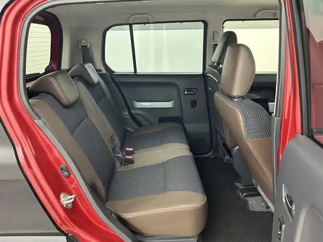 スズキ ハスラー タフワイルド 福岡県 2018(平30)年 2.2万km フェニックスレッドパール/ブラック 2トーン 社外８型ナビ（ＢＴ，フルセグＴＶ）　/全方位カメラ　/ビルトインＥＴＣ　/前方ドライブレコーダー　/衝突軽減ブレーキ　/レーンキープ　/アイドリングストップ　/シートヒーター　/ブラウンハーフレザー　/ＬＥＤライト