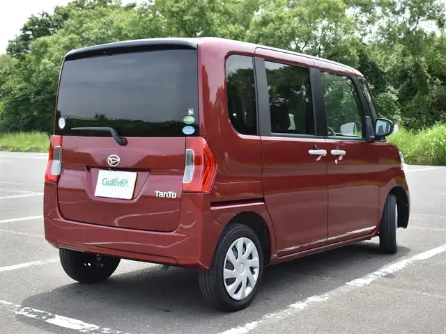 ダイハツ タント L リミテッド SAⅢ 福岡県 2019(平31)年 3万km ファイアークォーツレッドM ワンオーナー/スマートアシスト3/純正メモリナビ/フルセグTV/CD/DVD/BT/バックカメラ/両側スライドドア/キーレスエントリー/オートハイビーム/保証書/取扱説明書