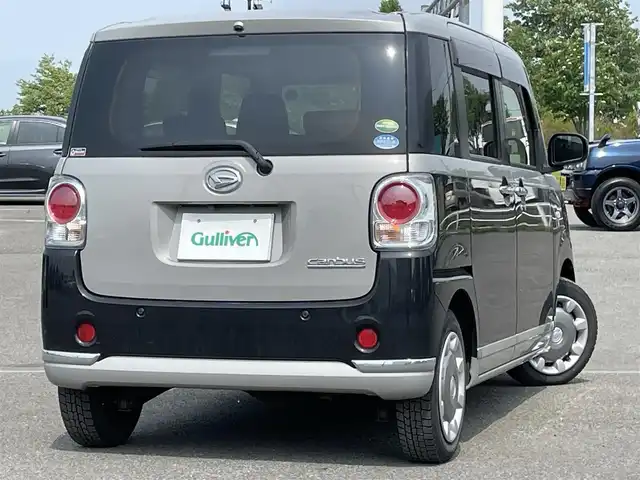 ダイハツ ムーヴ キャンバス G ブラックインテリア リミテッド SAⅢ 道央・札幌 2020(令2)年 6.8万km スムースグレーマイカメタリック/ブラックマイカメタリック 2トーン ４WD/ワンオーナー/純正ディーラーOPナビ/CD/DVD/BT/フルセグ/スマートアシストIII/衝突被害軽減ブレーキ/横滑り防止装置/レーンキープアシスト/リヤコーナーセンサー/パノラマモニター/ドライブレコーダー/アイドリングストップ/PWRMODE/両側パワースライドドア/革巻きステアリング/ステアリングリモコン/プッシュスタート/スマートキー/LEDヘッドライト/オートライト/オートハイビーム/フォグランプ/電動格納ミラー/純正フロアマット/ドアバイザー/スペアキー/純正エンジンスターター