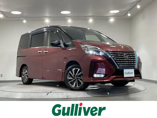 日産 セレナ e－パワー ハイウェイスター V 愛知県 2019(令1)年 5.4万km マルーンレッド 2トーン 純正10インチナビ/（Bluetooth/AM/FM/フルセグTV）/プロパイロット/衝突軽減ブレーキ/両側電動スライドドア/アラウンドビューモニター/LEDヘッドライト/ETC/ドライブレコーダー/コーナーセンサー/レーンキープアシスト/プッシュスタートボタン/スマートキー/純正16インチAW/後席サンシェード