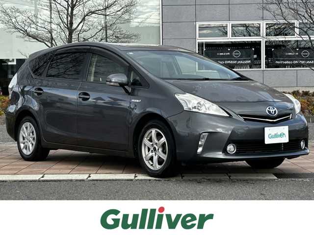 トヨタ プリウス α S 福島県 2012(平24)年 13.8万km グレーメタリック 純正SDナビ（NSZT-W64）/「AM/FM/CD/DVD/SD/DTV/Bluetooth」/ビルトインETC/寒冷地仕様/前輪社外・後輪純正アルミホイール/全席パワーウィンドウ/純正フロアマット/オートヘッドランプ/ステアリングリモコン/プッシュスタート