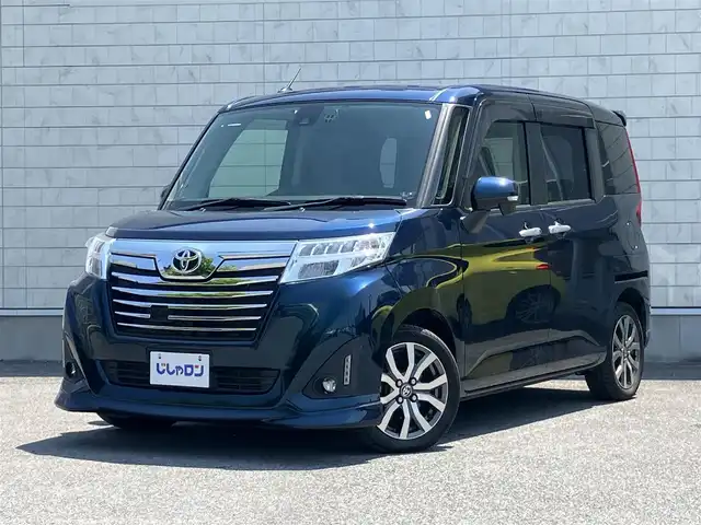 トヨタ ルーミー カスタムG－T 栃木県 2018(平30)年 8.5万km レーザーブルークリスタルシャイン 株)IDOMが運営する【じしゃロン小山店】の自社ローン専用車両になります。こちらは現金またはオートローンご利用時の価格です。自社ローンご希望の方は別途その旨お申付け下さい//禁煙車/純正フルセグナビ/（CD/DVD/Blu-ray/AM/FMラジオ）/(Bluetooth)/スマートキー/バックカメラ/両側パワースライドドア/プリクラッシュブレーキ/車線逸脱警報/クルーズコントロール/ドライブレコーダー/ＥＴＣ/アイドリングストップ/コーナーセンサー/エンジンスターター/ステアリングリモコン/後部席サンシェード/電動格納ドアミラー/パワーウインドウ/防眩ミラー/オートライト