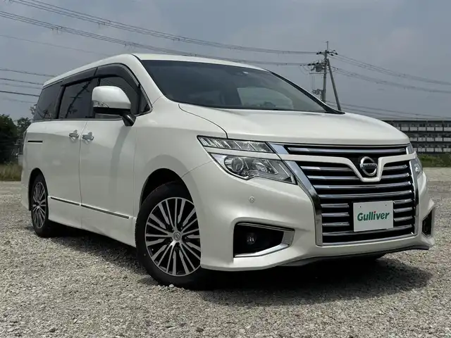 日産 エルグランド 250ハイウェイスターS 兵庫県 2020(令2)年 4.4万km ブリリアントホワイトパール 社外ナビ/10インチフリップダウンモニター/Bluetooth接続可/DVD再生可/フルセグTV/ビルトインETC/サンルーフ/両側パワースライドドア/黒ハーフレザーシート/インテリジェントクルコン/LEDヘッドライト/フォグランプ