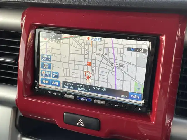 スズキ ハスラー X 群馬県 2014(平26)年 7万km フェニックスレッドパール/ブルーイッシュブラックパール 社外ナビ(NX713)/CD・DVD・SD/BT・USB・ワンセグ/ドライブレコーダー/エンジンスターター/ETC/フォグランプ/横滑り防止装置/衝突軽減ブレーキ/アイドリングストップ/取説・保証書/スマートキー×2
