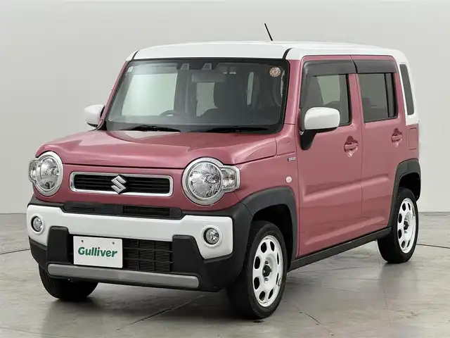 スズキ ハスラー HYBRID G 福岡県 2021(令3)年 4万km チアフルピンクメタリック/ホワイト2トーンルーフ 純正ナビ　/衝突軽減ブレーキ　/レーンキープ　/コーナーセンサー　/横滑り防止装置　/アイドリングストップ　/シートヒーター　/プッシュスタート　/電動格納式ドアミラー　/純正フロアマット　/オートライト　/ドアバイザー