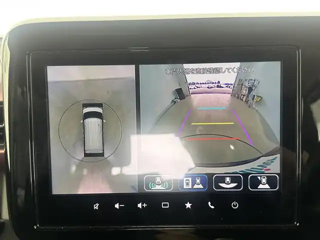 スズキ スペーシア カスタム HYBRID XS 愛知県 2024(令6)年 0.7万km ブルーイッシュブラックパール3 純正ナビ（フルセグ、CD、DVD、Bluetooth）/全方位カメラ/両側パワスラドア/シートヒーター（D＋N）/ハンドルヒーター/ACC/LEDヘッドライト/スマートキー/衝突軽減ブレーキ/レーンキープアシスト/アイドリングストップ/純正アルミホイール/純正フロアマット/コーナーセンサー/三点エアバック/サーキュレーター/フォグライト/USB