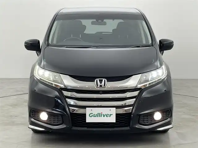 ホンダ オデッセイ アブソルート アドバンス 福岡県 2015(平27)年 6.3万km クリスタルブラックパール 後席モニター　/純正ナビ（ＢＴ，フルセグＴＶ）　/全方位カメラ　/ビルトインＥＴＣ　/ＡＣＣ　/コーナーセンサー　/衝突軽減ブレーキ　/レーンキープ　/パドルシフト　/両側電動スライドドア　/パーキングアシスト　/ＬＥＤ