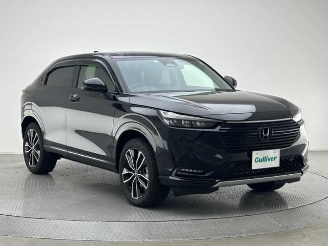ホンダ ヴェゼル ハイブリッド e:HEV Z 兵庫県 2023(令5)年 1.1万km クリスタルブラックパール ワンオーナー/純正ナビゲーション/・フルセグTV/BT/USB/・スマホ連携/バックカメラ/ハーフレザーシート/衝突軽減ブレーキ/オ－トクルーズコントロール/前席シートヒーター/LEDヘッドランプ/フォグランプ/オートマチックハイビーム/パワーバックドア/純正フロアマット/純正ドアバイザー/前後ドライブレコーダー/コーナーセンサー/ビルトインETC2.0/保証書/取扱説明書