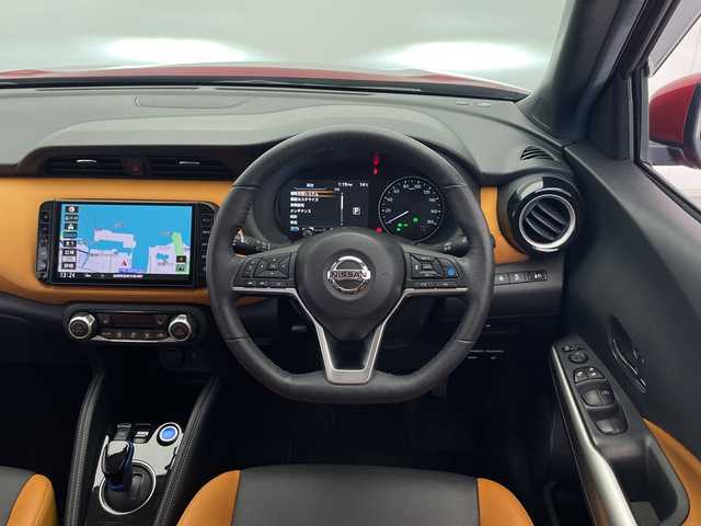 日産 キックス X ツートーンインテリアED 宮崎県 2020(令2)年 5.9万km ラディアントレッド プロパイロット/エマ―ジェンシーブレーキ/LDW(車線逸脱警報）/LDP（車線逸脱防止支援）/ふらつき警報/オートマチックハイビーム/コーナーセンサー/純正9インチSDナビ/フルセグTV/CD/DVD/Bluetooth/アラウンドビューモニター/ツートンレザーシート/シートヒーター/ハンドルヒーター/ナビ一体型ドライブレコーダー/LEDヘッドライト/純正17インチAW/ビルトインETC/スマートキー×2