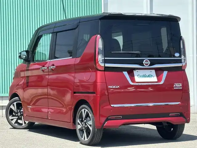 日産 ルークス HWS Gターボ プロパイロットED 福岡県 2021(令3)年 3.2万km 赤 エンジンスタートボタン/アイドリングストップ/スマートキー/AAC/クルーズコントロール/Bluetooth/ビルトインETC/フルセグTV/純正フロアマット/両側パワスラ/ABS/オートライト/LEDライト/前後コーナーセンサー