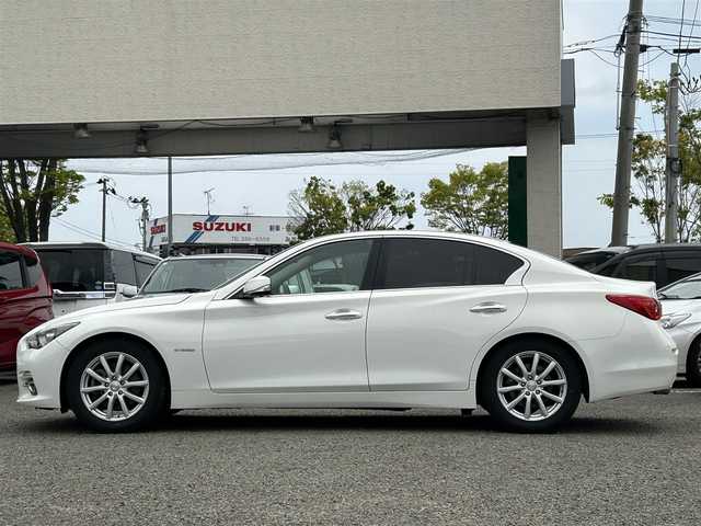 日産 スカイライン ハイブリッド 350GT Type P 宮城県 2014(平26)年 12.3万km クリスタルホワイトパール サンルーフ/インテリジェントクルーズシステム/シートヒーター/ドラレコ/360度カメラ/バックモニター/パワーシート/純正ナビ（AM/FM/DVD/USB/BT/TV）/横ずれ防止/パーソナルドライビングポジションメモリー/サマータイヤ純正225/55RF17