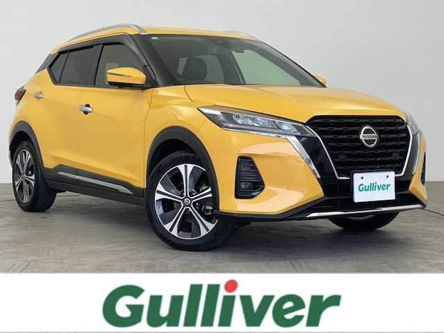 日産 キックス X 大分県 2021(令3)年 6.5万km サンライトイエロー 純正9型ナビ/フルセグ/DVD/Bluetooth/アラウンドビューカメラ/プロパイロット/ビルトインETC/カーテンエアバッグ/前後ドライブレコーダー/前席シートヒーター/オートLEDライト/純正17インチAW/スマートキーx2