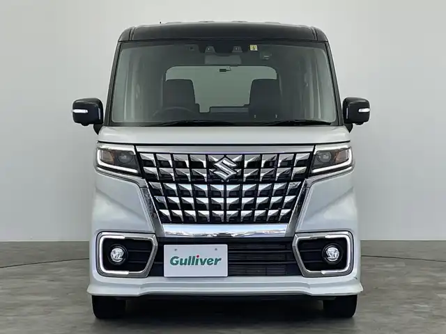 スズキ スペーシア カスタム HYBRID XS ターボ 群馬県 2023(令5)年 2.9万km ピュアホワイトパール/ブラック2トーン 純正ナビ　全方位カメラ　衝突軽減　アダプティブクルーズコントロール　レーンアシスト　両側パワースライド　横滑り　アイドリングストップ　ドラレコ　シートヒーター　障害物センサー　スマートキー　禁煙車
