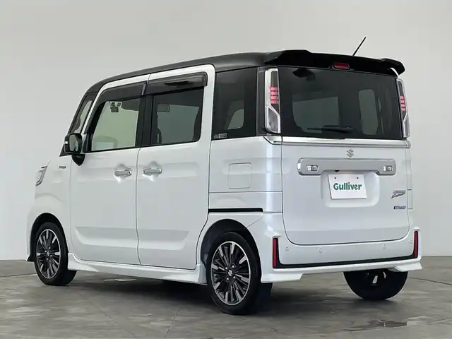 スズキ スペーシア カスタム HYBRID XS ターボ 群馬県 2023(令5)年 2.9万km ピュアホワイトパール/ブラック2トーン 純正ナビ　全方位カメラ　衝突軽減　アダプティブクルーズコントロール　レーンアシスト　両側パワースライド　横滑り　アイドリングストップ　ドラレコ　シートヒーター　障害物センサー　スマートキー　禁煙車