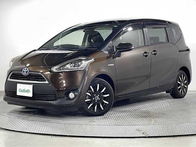 トヨタ シエンタ ハイブリッド G クエロ 広島県 2017(平29)年 5.6万km ヴィンテージブラウンパールクリスタルシャイン ALPINEナビ　/両側パワースライドドア　/バックカメラ　/フルセグTV　/オートハイビーム　/レーンキープアシスト　/衝突軽減ブレーキ　/オートライト　/ETC　/LEDヘッドランプ　/スマートキー　/フォグランプ/社外SMACK15インチアルミホイール(185/60/R15)/エアバック（運転席/助手席）