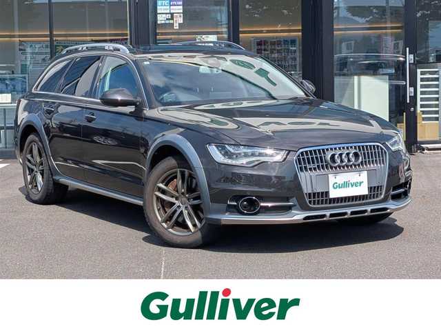 アウディ Ａ６ オールロードクワトロ 3．2 FSI 福井県 2015(平27)年 10.4万km ガンＭ サンルーフ/４WD/純正AW付きサマータイヤ積込/ユピテルレーダー/電動リアゲート/BOSEサウンドシステム/本革シート/クルーズコントロール/前方ドライブレコーダー/前後コーナーセンサー/全席シートヒーター/ETC/バックカメラ/純正HDDナビ/横滑り防止装置/盗難防止装置/アイドリングストップ/ダブル＋サイドエアバッグ/カーテンエアバッグ/純正フロアマット/スマートキー