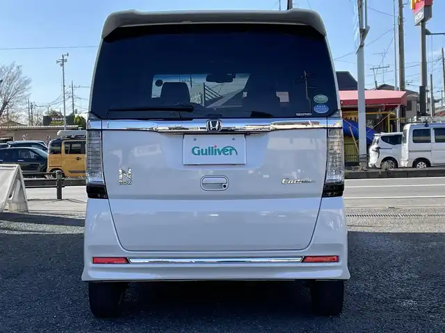 ホンダ Ｎ ＢＯＸ カスタム G ターボ Lパッケージ 岩手県 2015(平27)年 7.3万km プレミアムホワイトパールⅡ ・ワンオーナー/・４WD/・ターボ車両/・純正ナビフルセグTV/・BT　　DVD/・バックカメラ/・ETC/・クルーズコントロール/・パドルシフト/・ECON/・ハーフレザーシート/・シートヒーター/・両側パワースライドドア/・オートライト/・HIDヘットライト/・LEDフォグライト/・オートリトラミラー/・ウインカーミラー/・純正１５インチアルミ/・スマートキー×３/・プッシュスタート/・保証書/・取説