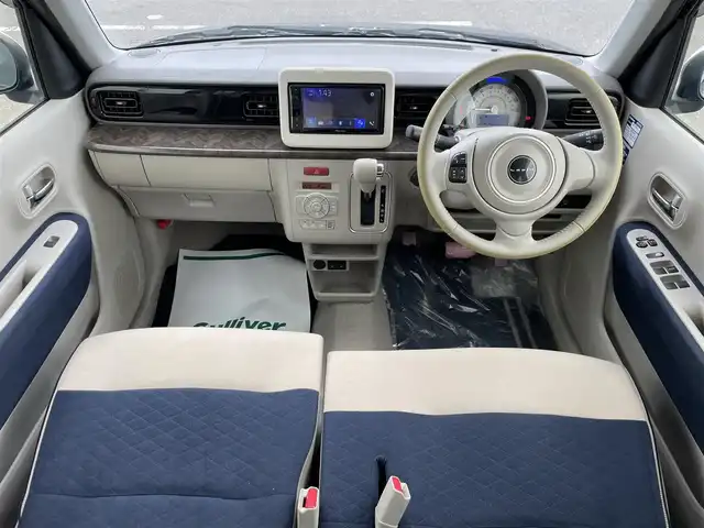 スズキ ラパン モード 佐賀県 2021(令3)年 5.8万km ノクターンブルーパール/ホワイト 2トーンルーフ 社外ディスプレイオーディオ/・AM/FM/BT//LEDヘッドライト/・オートマチックハイビーム/シートヒーター「運転席/助手席」/スマートキー/ビルトインETC/純正ドアバイザー/純正フロアマット/新車保証書/取扱説明書/スペアキー1本/スズキ セーフティサポート（全車標準装備）/・デュアルカメラブレーキサポート/・誤発進抑制機能（前進・後退）/・後退時ブレーキサポート/・車線逸脱警報機能/・ESP（車両走行安定補助システム）/・ABS＋EBD＋ブレーキアシスト