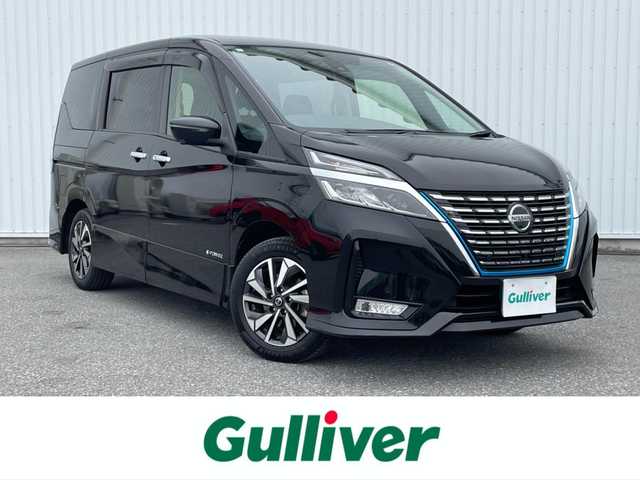 日産 セレナ e－パワー ハイウェイスター V 滋賀県 2021(令3)年 6.5万km ダイヤモンドブラック プロパイロット/純正10型SDナビ/・フルセグTV/・CD DVD BD/・Bluetooth/全方位カメラ/リアモニター/両側パワースライドドア/シートヒーター/ドライブレコーダー/ETC/ステアリングヒーター/革巻きステアリング/ステアリングリモコン/電動パーキングブレーキ/オートブレーキホールド/ブラインドスポットモニター/電格ミラー/ウインカーミラー/ドアバイザー/プッシュスタート/スマートキー/LEDヘッドライト