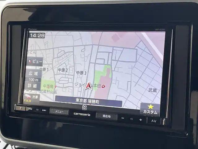 スズキ スペーシア カスタム HYBRID XS ターボ 東京都 2020(令2)年 10.1万km ブルーイッシュブラックパール3 カロッツェリアナビ/DVD/CD再生/デュアルカメラブレーキサポート/車線逸脱警報機能/パーキングソナー/クルーズコントロール/シートヒーター/両側パワースライドドア/ＥＴＣ/ドライブレコーダー/パドルシフト/シートバックテーブル（両側）/フォグランプ