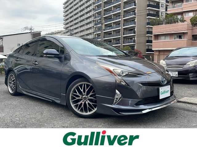 トヨタ プリウス S 宮城県 2016(平28)年 8.7万km グレーメタリック 純正ナビ Bluetooth バックカメラ モデリスタエアロ ETC 社外アルミホイール LEDライト プッシュスタート 純正フロアマット パワーステアリング パワーウィンドウ CDチェンジャー
