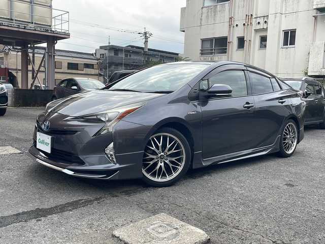 トヨタ プリウス S 宮城県 2016(平28)年 8.7万km グレーメタリック 純正ナビ Bluetooth バックカメラ モデリスタエアロ ETC 社外アルミホイール LEDライト プッシュスタート 純正フロアマット パワーステアリング パワーウィンドウ CDチェンジャー