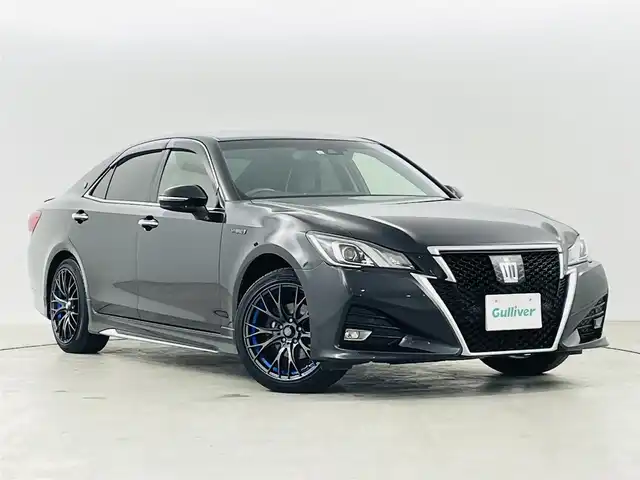 トヨタ クラウン ハイブリッド アスリートS Four J フロンティア 新潟県 2017(平29)年 13万km プレシャスブラックパール 純正メーカーOPナビ/【CD/DVD/フルセグTV/Bluetooth】/・バックカメラ/プリクラッシュセーフティ/・オートハイビーム/・レーダークルーズコントロール/・車線逸脱警報/前後コーナーセンサー/ハーフレザーシート/・前席シートヒーター/・前席パワーシート/ステアリングヒーター/革巻きステアリング/後席ISOFIX/純正フロアマット/ドアバイザー/社外18インチAW/LEDヘッドライト/ミラーヒーター/社外エアクリーナー/クスコフロントタワーバー
