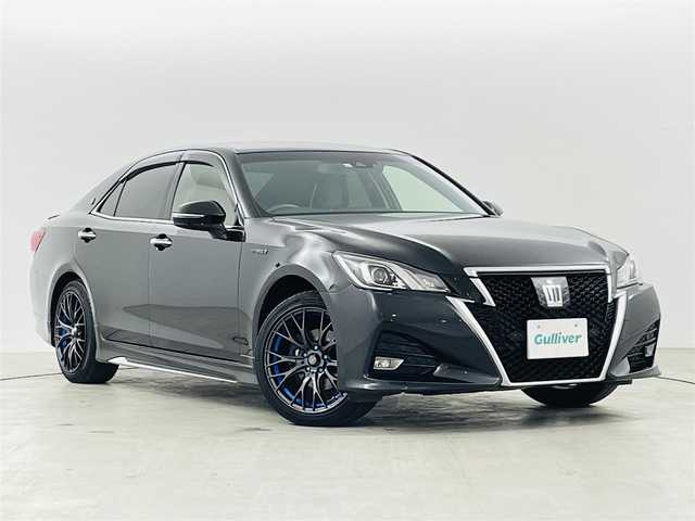 トヨタ クラウン ハイブリッド アスリートS Four J フロンティア 新潟県 2017(平29)年 13万km プレシャスブラックパール 純正メーカーOPナビ/【CD/DVD/フルセグTV/Bluetooth】/・バックカメラ/プリクラッシュセーフティ/・オートハイビーム/・レーダークルーズコントロール/・車線逸脱警報/前後コーナーセンサー/ハーフレザーシート/・前席シートヒーター/・前席パワーシート/ステアリングヒーター/革巻きステアリング/後席ISOFIX/純正フロアマット/ドアバイザー/社外18インチAW/LEDヘッドライト/ミラーヒーター/社外エアクリーナー/クスコフロントタワーバー