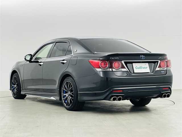 トヨタ クラウン ハイブリッド アスリートS Four J フロンティア 新潟県 2017(平29)年 13万km プレシャスブラックパール 純正メーカーOPナビ/【CD/DVD/フルセグTV/Bluetooth】/・バックカメラ/プリクラッシュセーフティ/・オートハイビーム/・レーダークルーズコントロール/・車線逸脱警報/前後コーナーセンサー/ハーフレザーシート/・前席シートヒーター/・前席パワーシート/ステアリングヒーター/革巻きステアリング/後席ISOFIX/純正フロアマット/ドアバイザー/社外18インチAW/LEDヘッドライト/ミラーヒーター/社外エアクリーナー/クスコフロントタワーバー