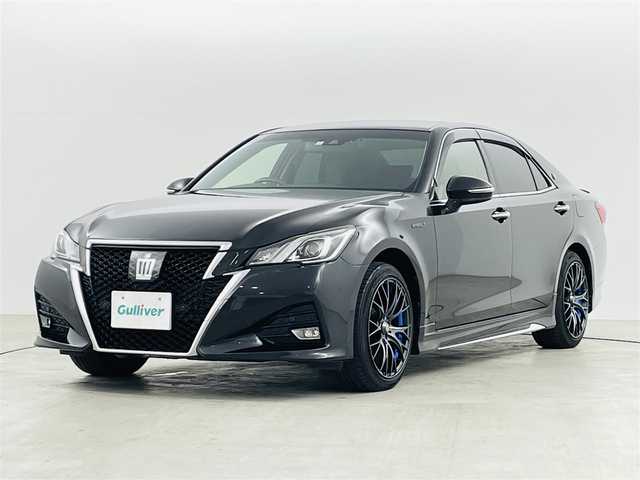 トヨタ クラウン ハイブリッド アスリートS Four J フロンティア 新潟県 2017(平29)年 13万km プレシャスブラックパール 純正メーカーOPナビ/【CD/DVD/フルセグTV/Bluetooth】/・バックカメラ/プリクラッシュセーフティ/・オートハイビーム/・レーダークルーズコントロール/・車線逸脱警報/前後コーナーセンサー/ハーフレザーシート/・前席シートヒーター/・前席パワーシート/ステアリングヒーター/革巻きステアリング/後席ISOFIX/純正フロアマット/ドアバイザー/社外18インチAW/LEDヘッドライト/ミラーヒーター/社外エアクリーナー/クスコフロントタワーバー